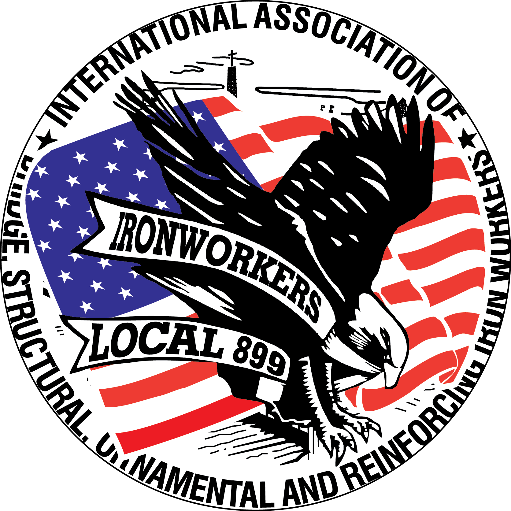 09-603 Ironworkers Round Decal - International Association Of Bridge, Structural, Ornamental (1671x1671), Png Download