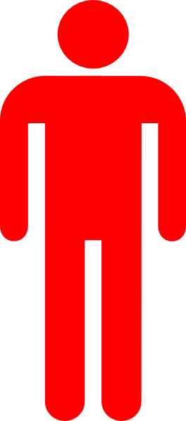 Men Clipart Red 1 - Simbol Tandas (252x591), Png Download