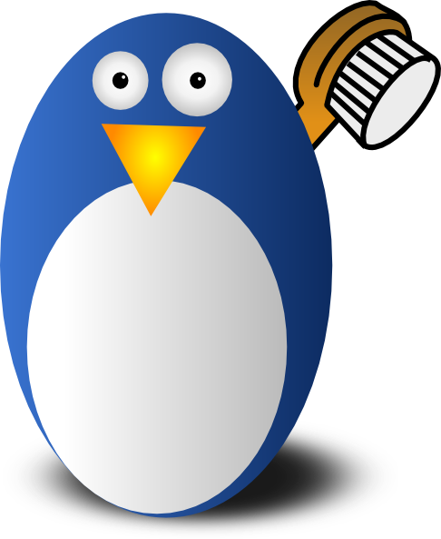 This Free Clipart Png Design Of Blue Penguin - Cliparts Pinguin Mit Handtuch Transparenter Hintergrund (486x593), Png Download