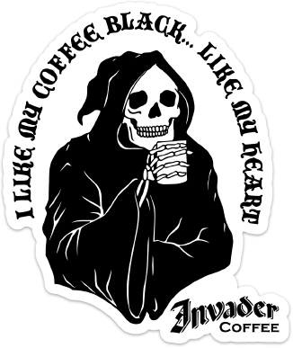Black Heart Sticker - New Sticker Black And White (326x387), Png Download