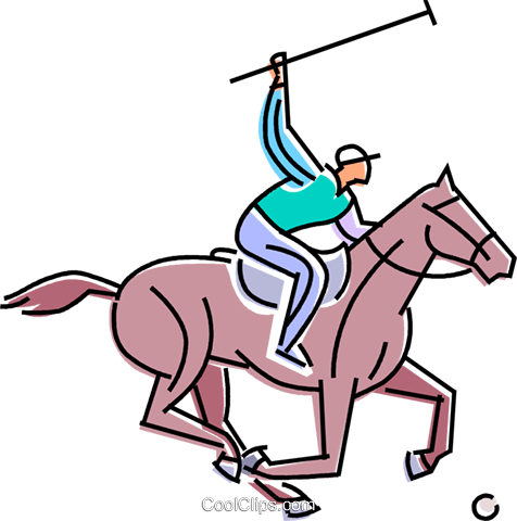 Polo Player About To Strike The Ball Royalty Free Vector - Polo Sport Clipart (476x480), Png Download