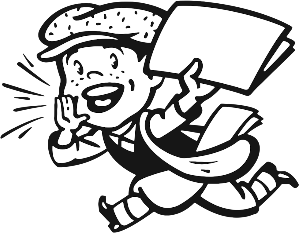 Paper Clipart Boy 6 - Newspaper Boy Clip Art (1026x778), Png Download