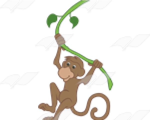Monkey Clipart Vine - Brown Woolly Monkey (640x480), Png Download