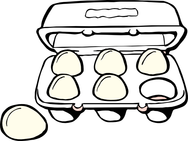 Egg Carton Clip Art At Clker - Eggs Clipart (600x451), Png Download