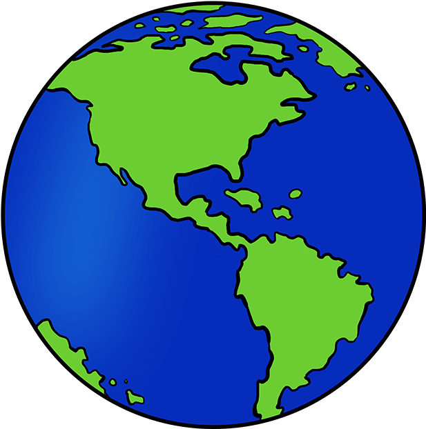 How To Draw Earth - United States On Earth (680x678), Png Download