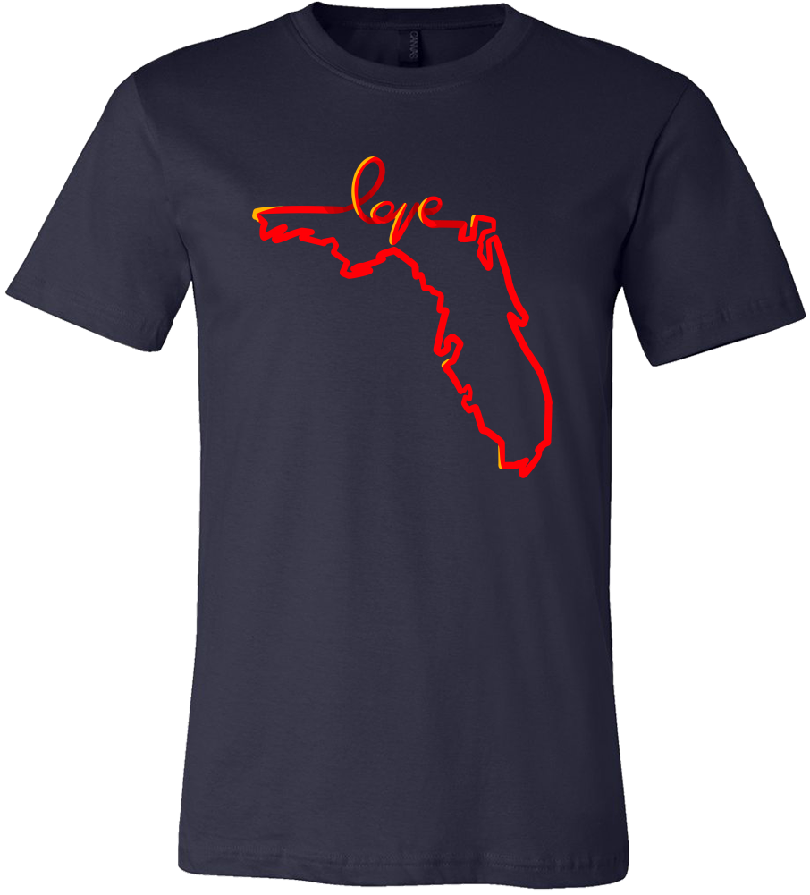 Love Florida State Map Outline Souvenir Gift T-shirt - Official Ncaa University Of Arizona Wildcats U (1000x1000), Png Download
