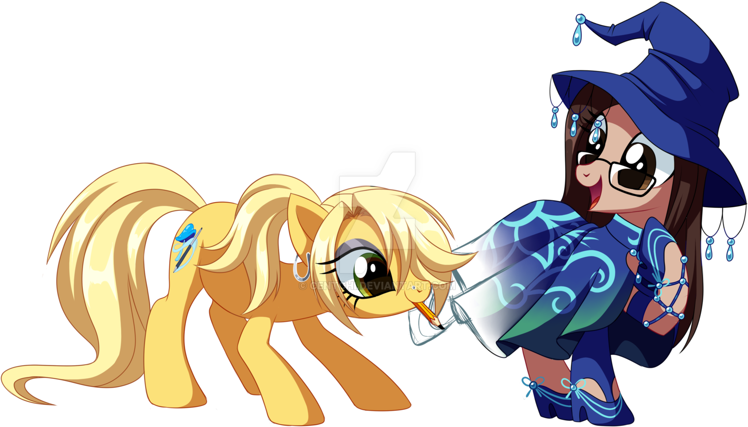 Centchi, Clothes, Drawing, Dress, Earth Pony, Hat, - Mlp Centchi November (1600x941), Png Download