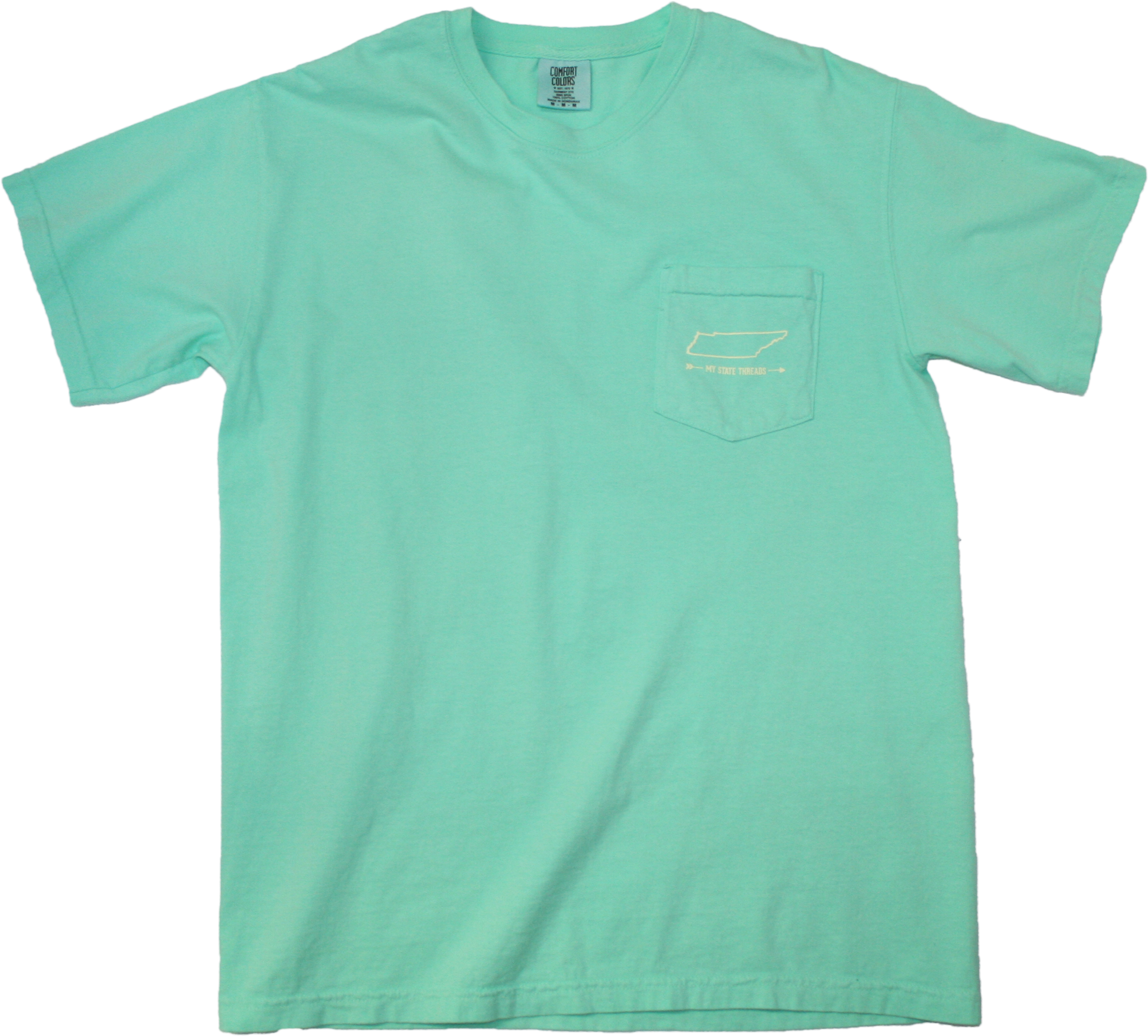 Tennessee Mint Green Pocket Tee - ドライ T シャツ ミント グリーン (2550x2247), Png Download