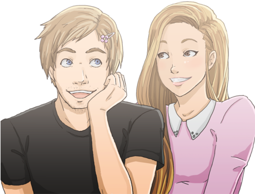 Pewdiepie And Marzia Love (500x406), Png Download