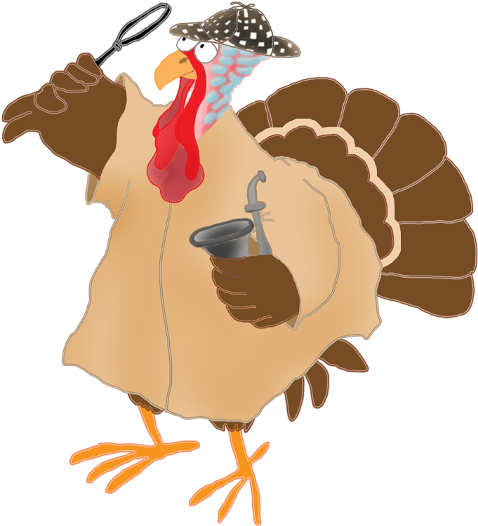 Pin Turkey Silhouette Clip Art Free - Turkey Detective (730x800), Png Download