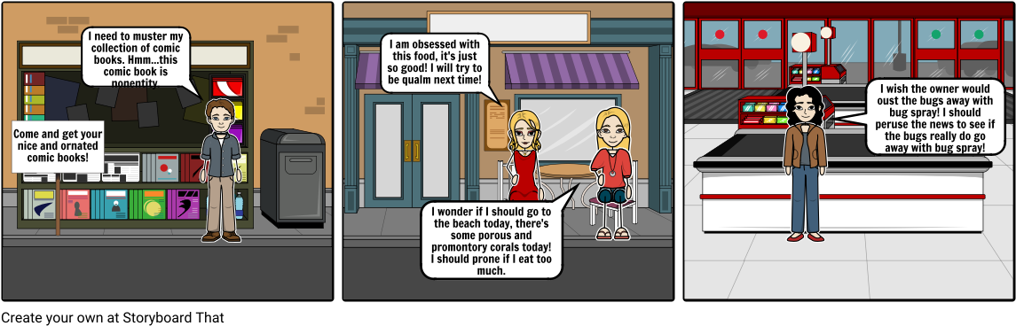 Vocab Words - Cartoon (1164x385), Png Download