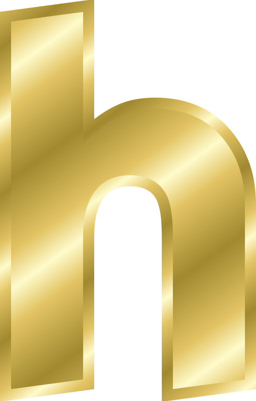 Effect Letters Alphabet Gold - Clipart Gold Letter H (511x800), Png Download