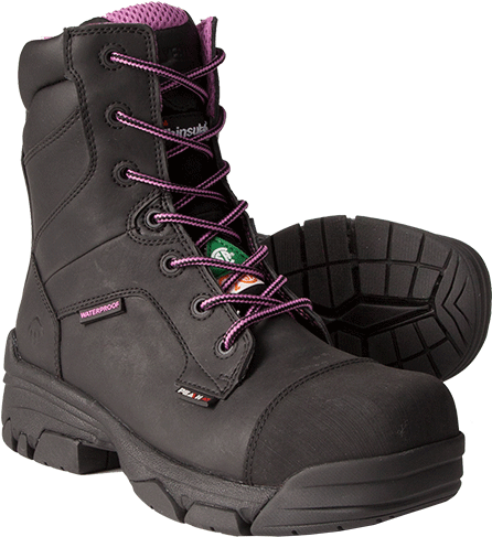 P713221 - Dakota Black Work Boots (574x518), Png Download