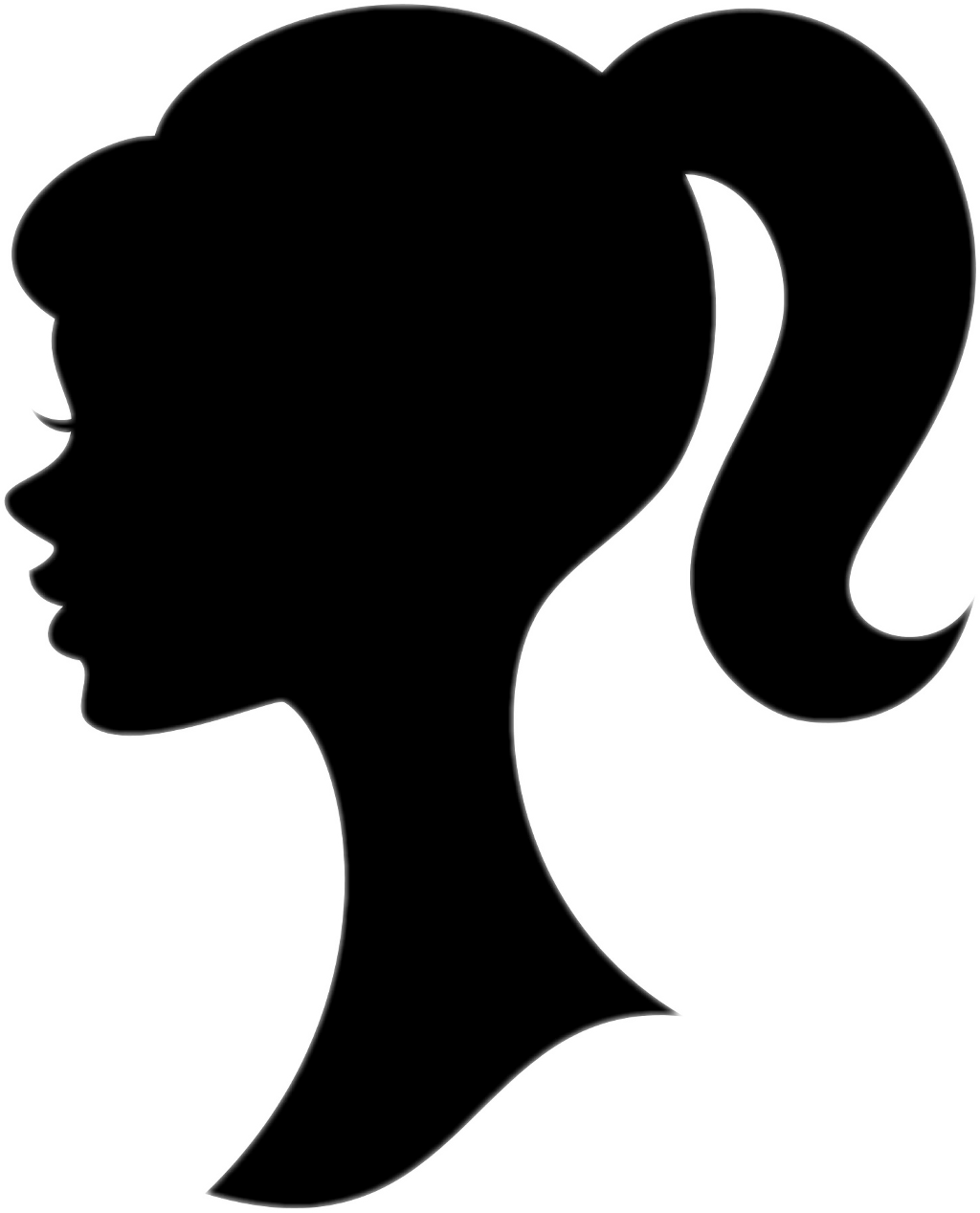 Report Abuse - Barbie Head Silhouette (1024x1268), Png Download