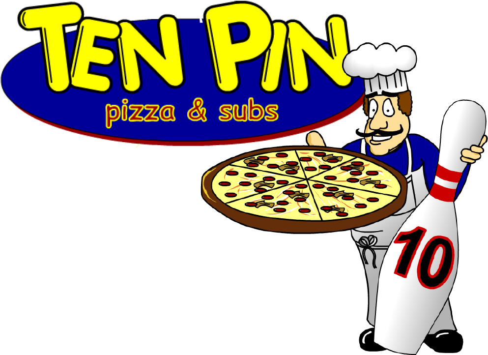 We're - Bowling And Pizza Cartoon (1007x758), Png Download