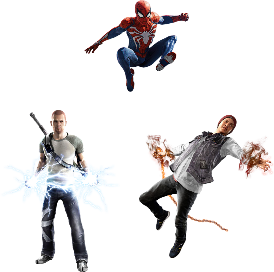 Open World Super-powered Heroes Duke It Out - Delsin Rowe (960x955), Png Download