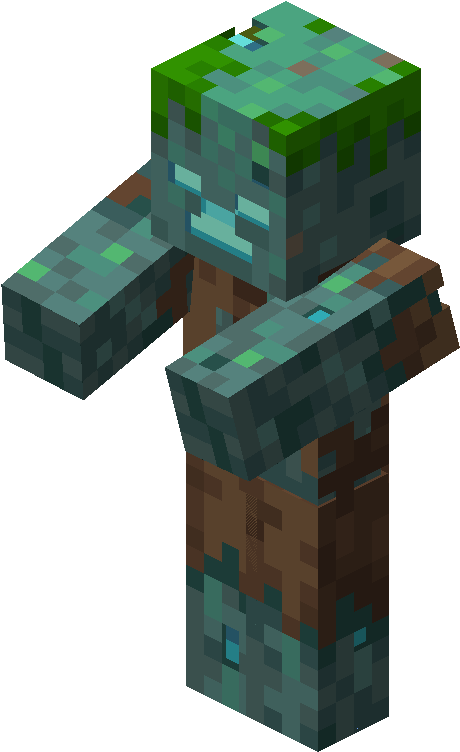 Minecraft Drowned Png (480x785), Png Download