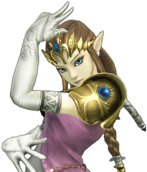 -princess Zelda - Zelda Smash Bros (530x588), Png Download