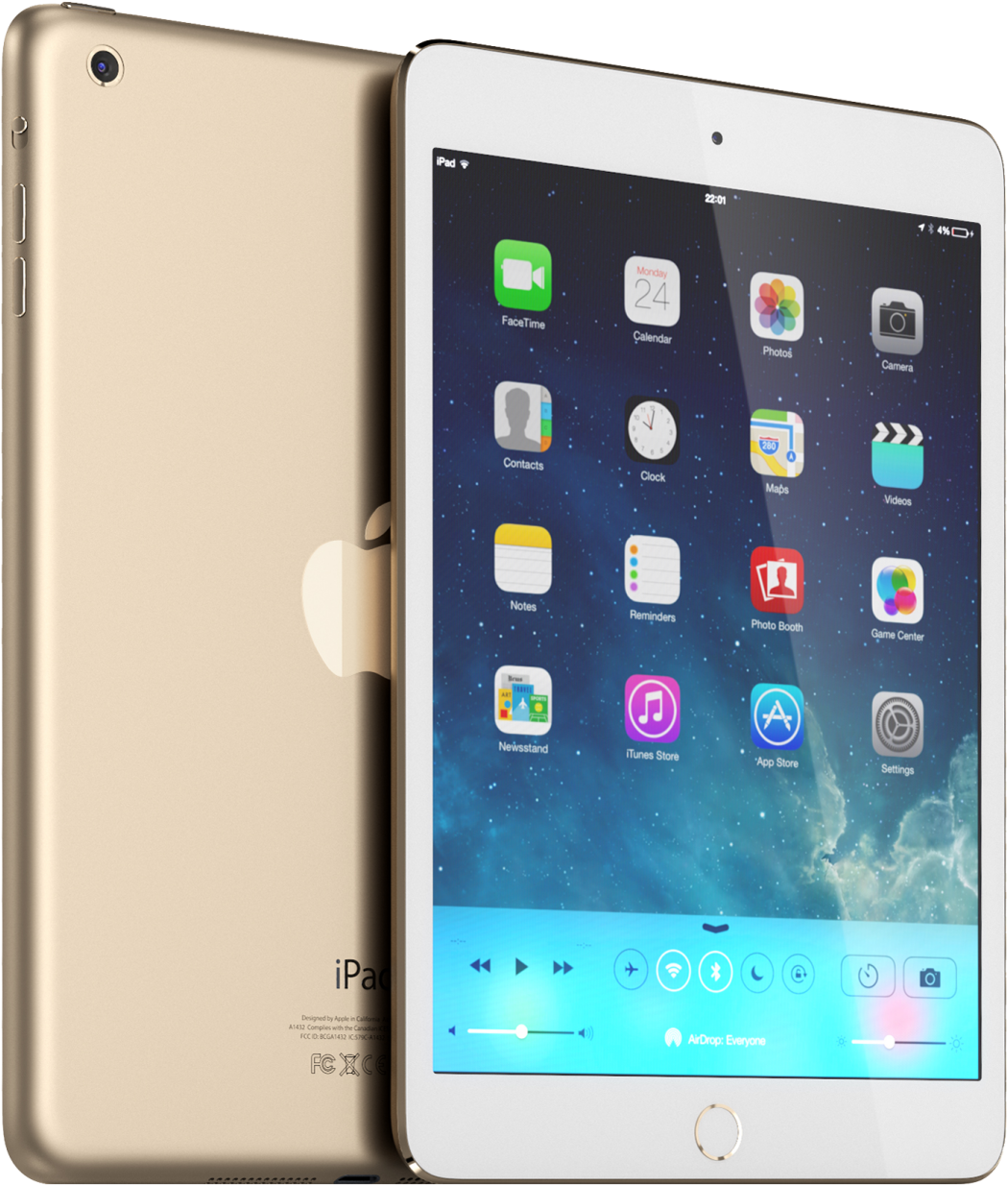 Ipad Mini Png Landscape Download - Ipad Mini 2 Gold (1280x1280), Png Download