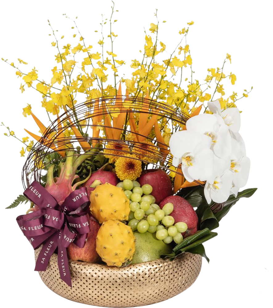 Sa Fleur Golden Basket - Flower (1920x1080), Png Download