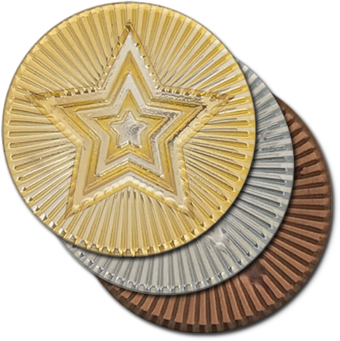 Round Star Metal Badge By School Badges Uk - Badge (500x500), Png Download