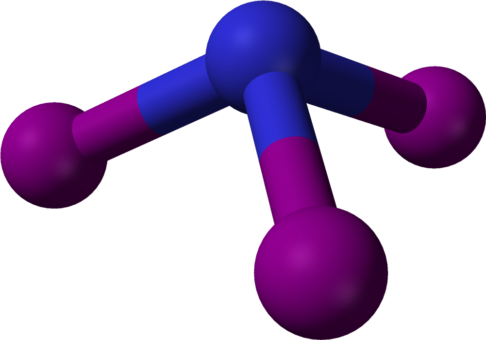 Tres Átomos De Hidrógeno Y Uno De Nitrógeno - Nitrogen Triiodide Structural Formula (1100x800), Png Download
