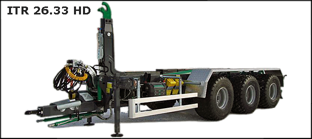 33 Hd Hooklift Trailer Chem, Articulating Arm Trailer - Itrunner Hooklift (624x279), Png Download