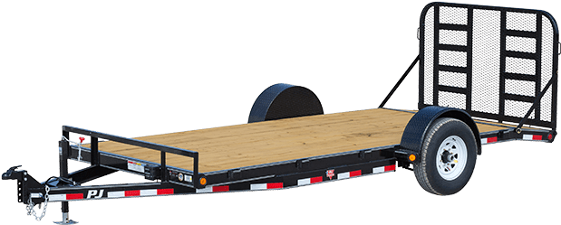 Single Axle Hd Carhauler - Single Axle Trailer (618x316), Png Download