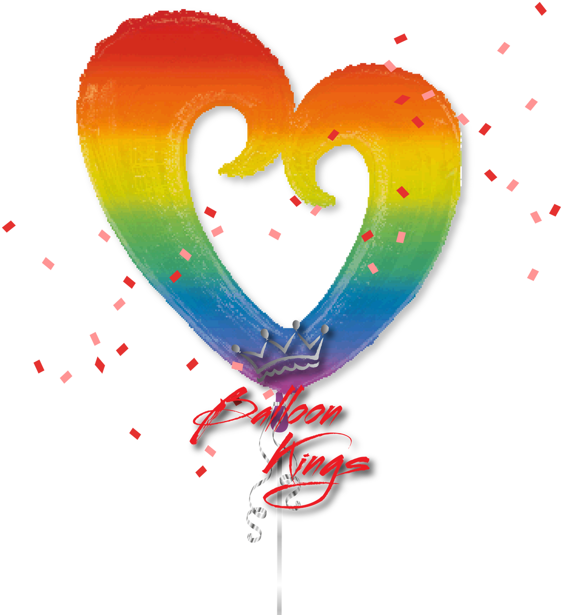 Rainbow Open Heart - 32" Supershape Rainbow Open Heart Balloon - Mylar Balloons (1280x1280), Png Download