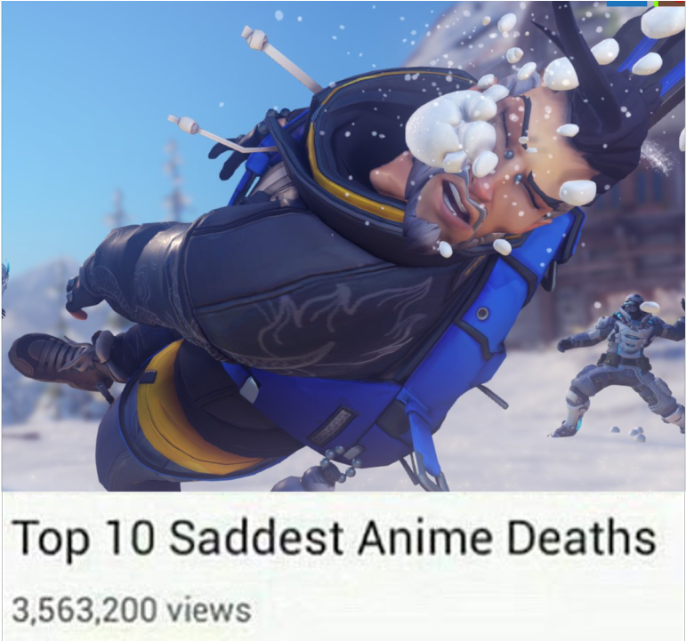 Top 10 Saddest Anime Deaths 3,563,200 Views - Overwatch Winter Skins 2018 (1280x720), Png Download
