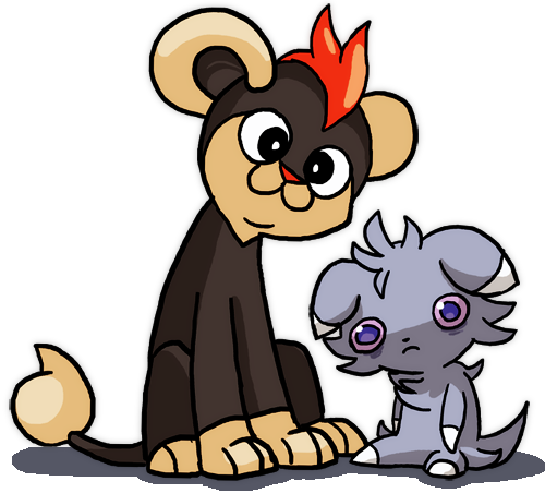 Litleo And Shinx Download - Cartoon (500x452), Png Download