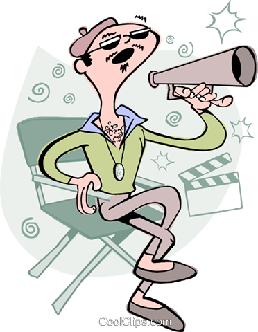 Movie Director With Megaphone - Movie Director Clipart Png (372x480), Png Download