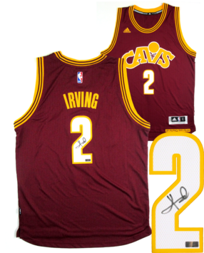 Big Image Kyrie Irving Jersey - Kyrie Irving Autographed Cavs Red Alternate Swingman (594x354), Png Download