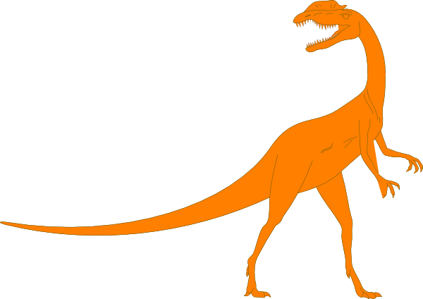 Dinosaur Clipart Orange Dinosaur - Orange Dinosaur Clipart (600x424), Png Download