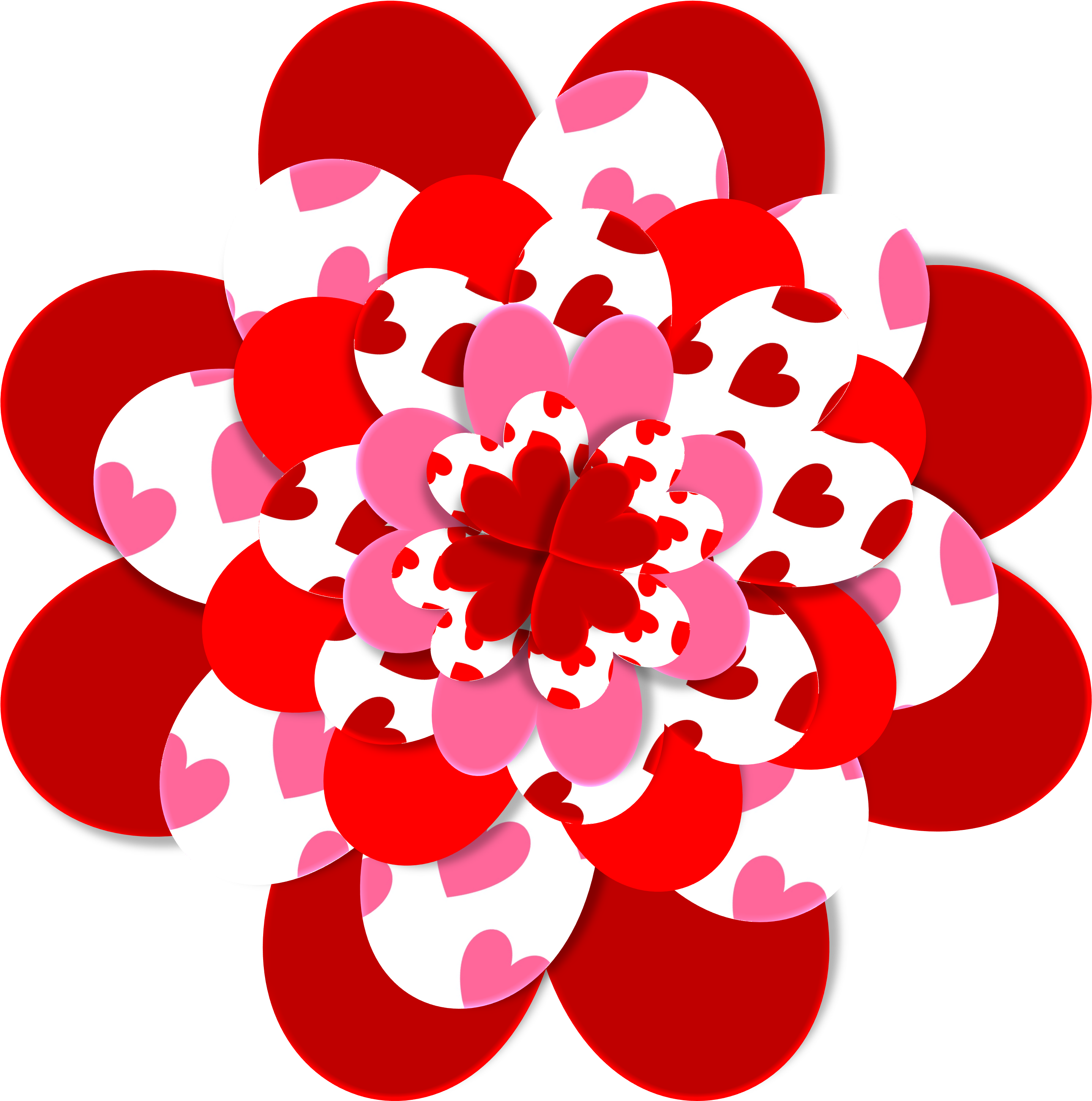 Valentine Heart Shape Flower Love 610706 - Valentine's Day (2888x2912), Png Download