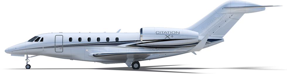 Citationx Ext Side - Private Jet From The Side (980x254), Png Download