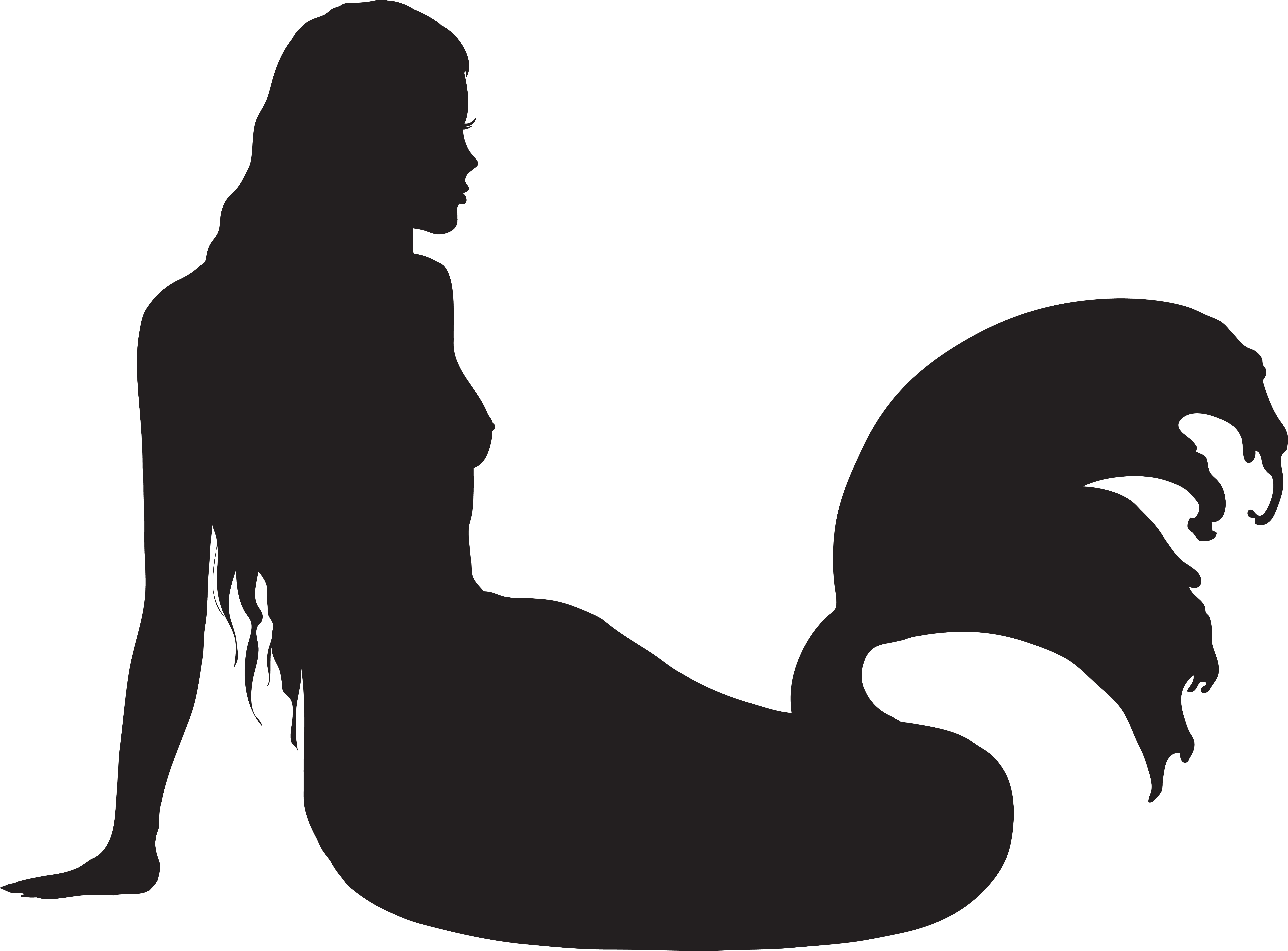 Mermaid Silhouette Png (8000x5910), Png Download