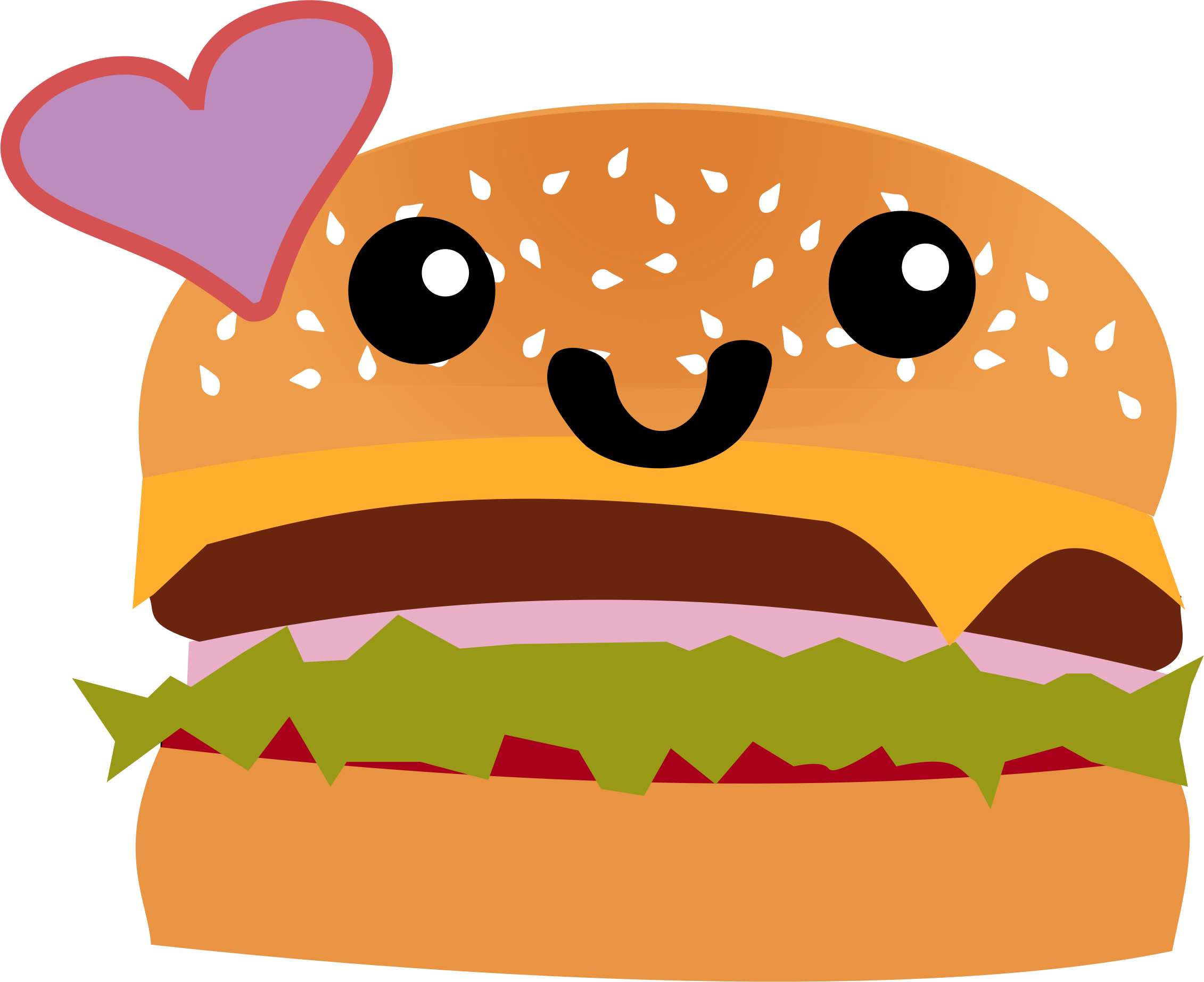 Hamburger Clipart Cute - Kawaii Clip Art (2262x1846), Png Download