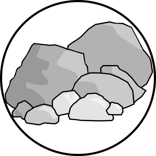 Vector Transparent Stock Bulk Clipart Panda Free Images - Rock Clip Art Black And White (600x600), Png Download