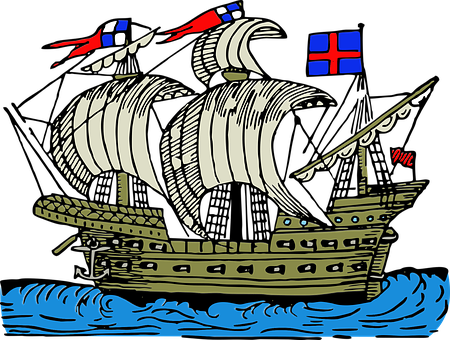 Ship, Watercraft, Sea, Sail, Boat - Sail (450x340), Png Download