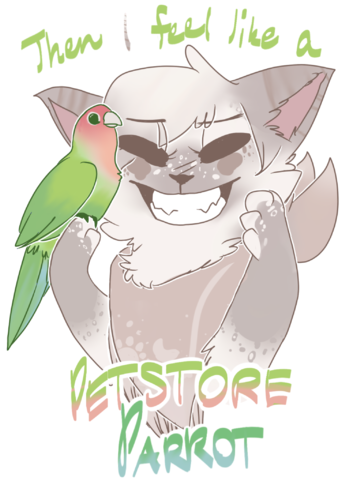 Lil Pike Is A Petstore Parrot - Cartoon (360x480), Png Download