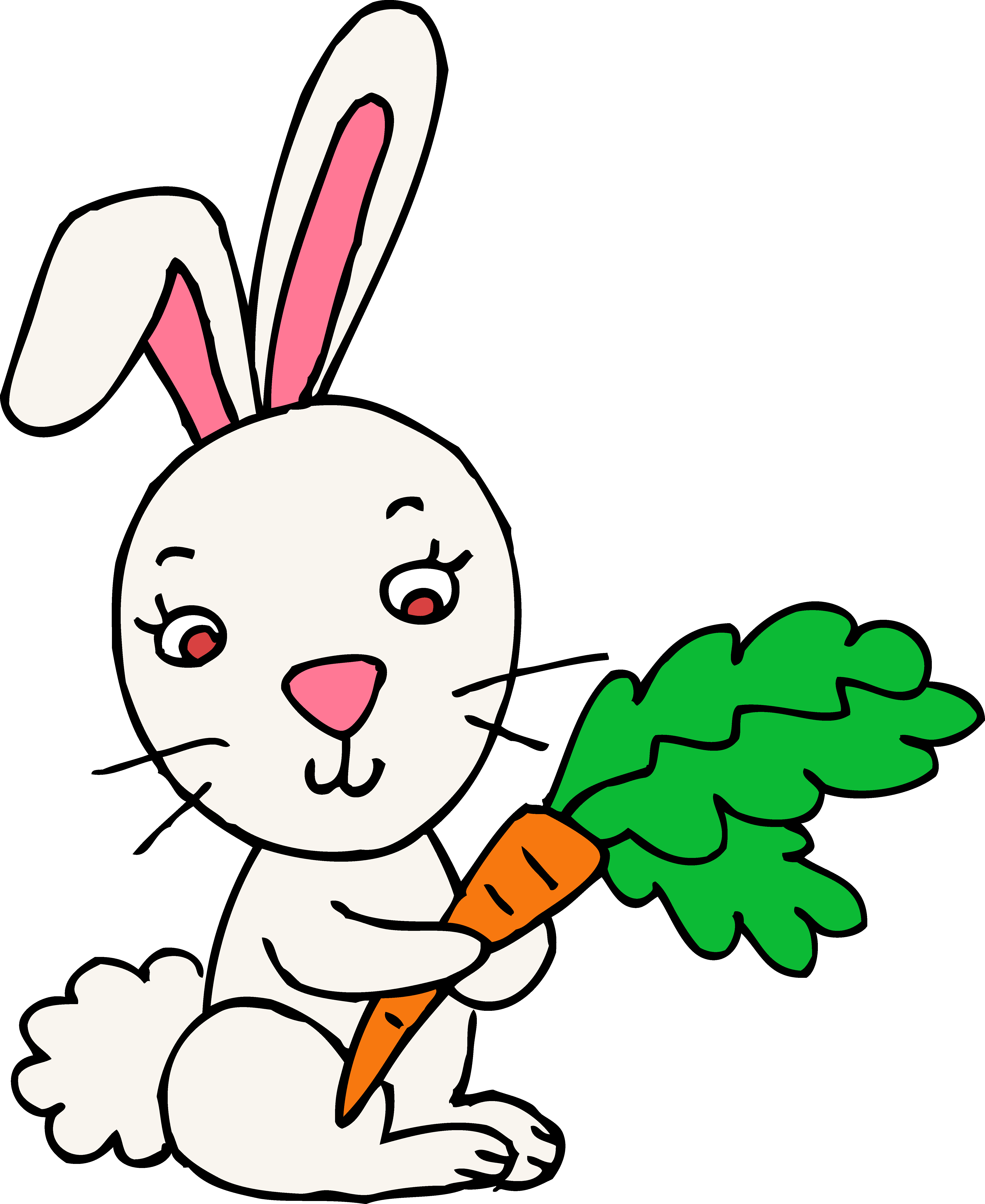 Bunny Clipart Black And White Free Clipart Images - Rabbit Clipart (5280x6457), Png Download