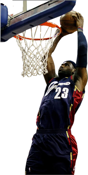 Banner Free Library James Dunk Psd Official Psds Share - Lebron Dunking Png Cavs (400x600), Png Download