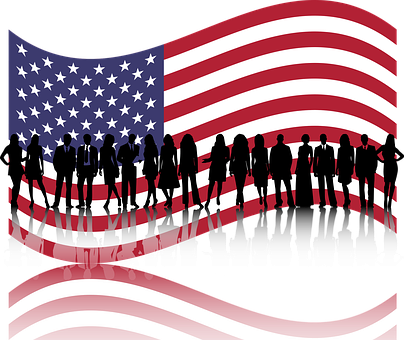 America United States Usa Group Men Women - People Of The United States Clip Art (404x340), Png Download