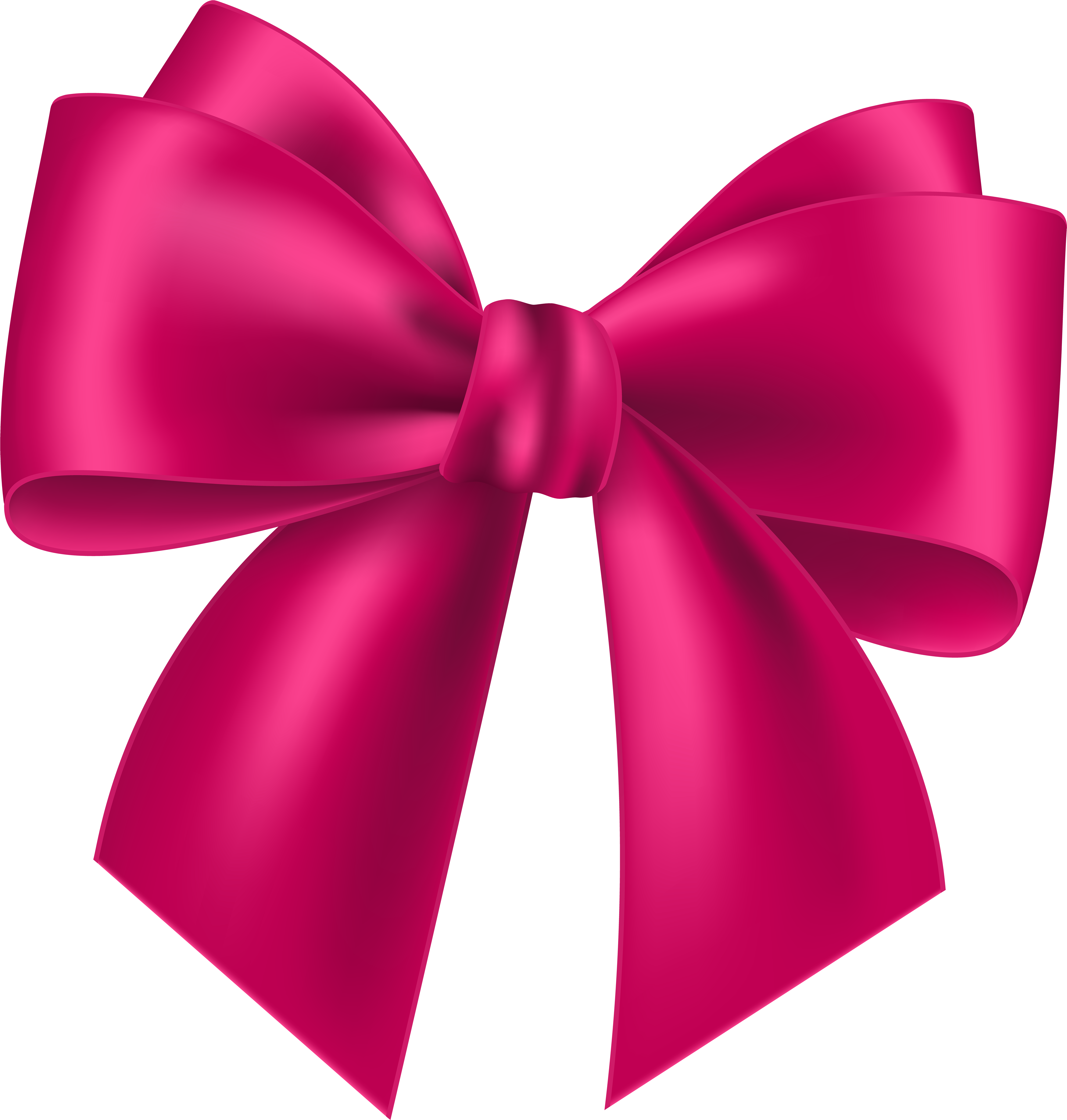 Bow Clipart Fuschia - Pink Ribbon Bow Png (5714x6000), Png Download