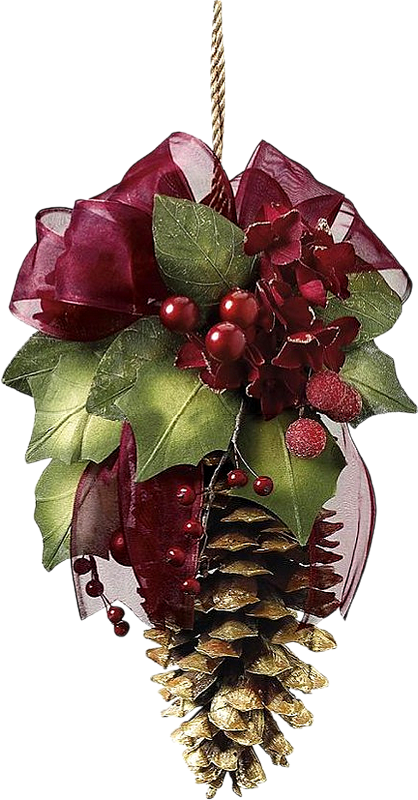 Ёлочные Украшения Png - Adornos Para El Árbol Navideño Con Piñas (418x800), Png Download