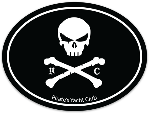 "skull & Crossbones" Oval Sticker - Stanley 1-30-696 5m/16ft Metric/imperial Tape Measure (487x369), Png Download