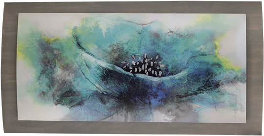 Urban Floral - Convex - Urban Floral, Convex Framed Art, 44"x23", Blue, Posters, (550x550), Png Download