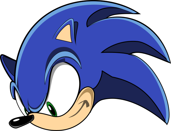 The Hedgehog By J - Sonic Head Png (599x461), Png Download