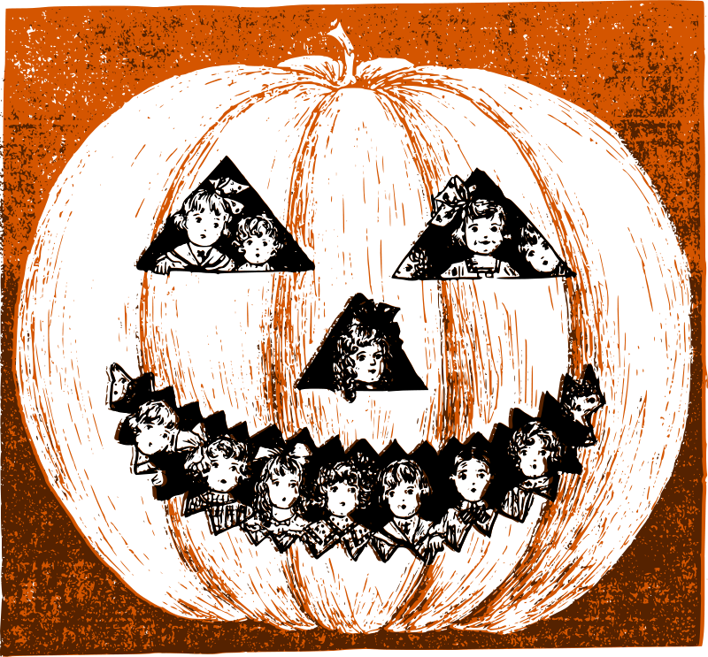 Free Kids In Lantern - Jack-o'-lantern (800x743), Png Download